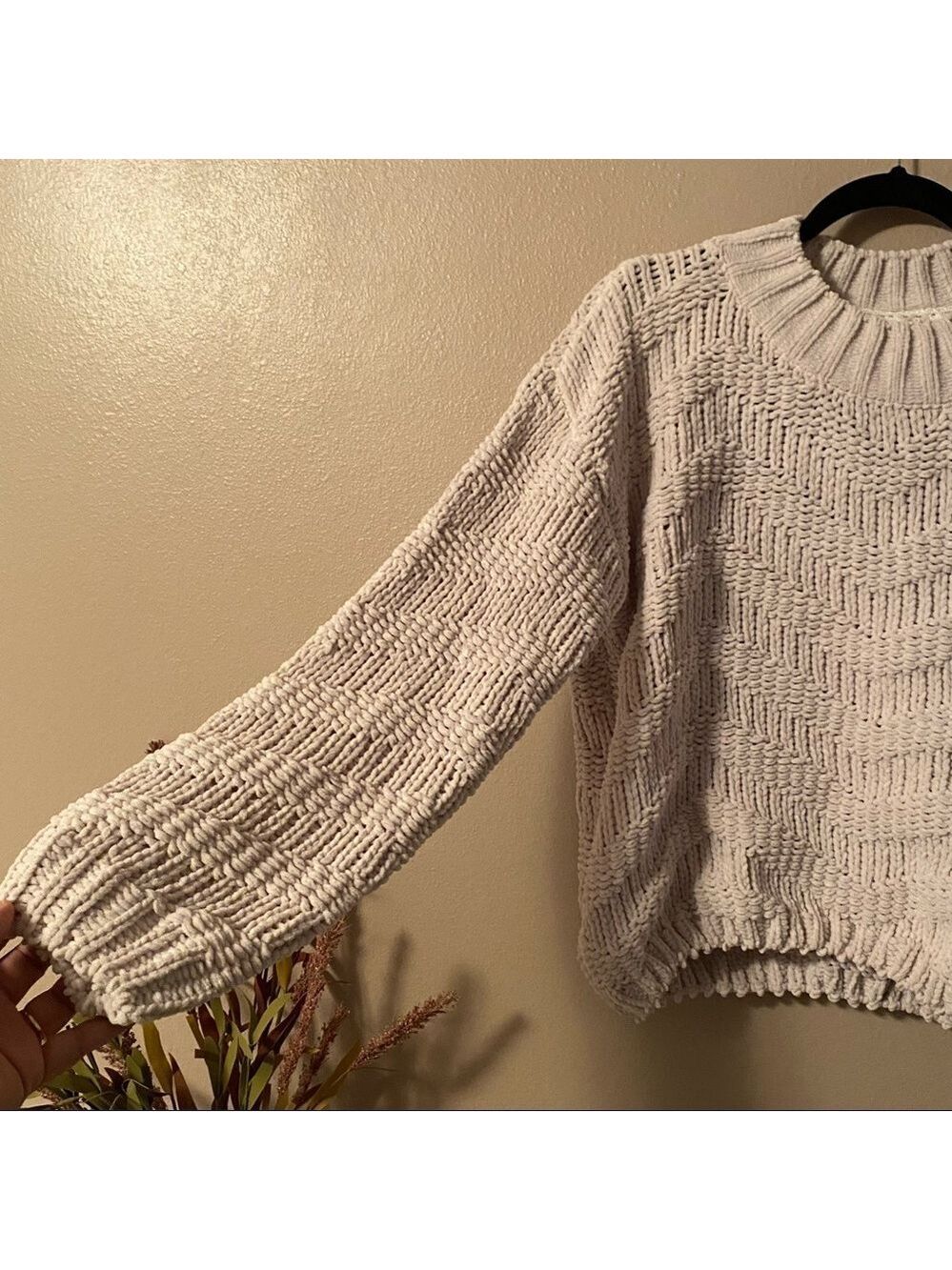 POL Cream Chevron knit Sweater small - Picture 5 of 12